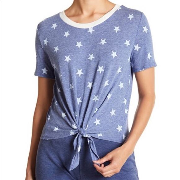 Alternative Star Top Patterned Blue Tie Front - Picture 1 of 7